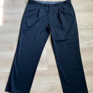 Haggar Premium Stretch No Iron Black Classic Fit Hidden Expandable Waistband